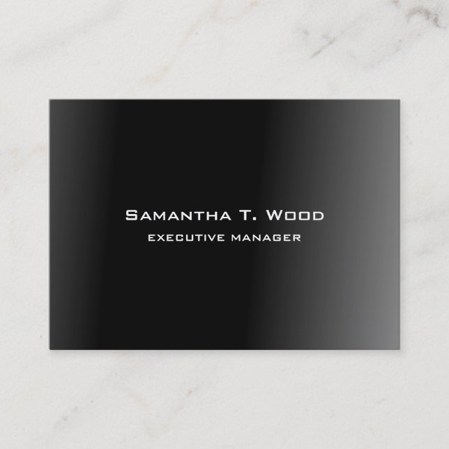 Trendy Modern Elegant Black Grey Executive Manager Business Card (Front)