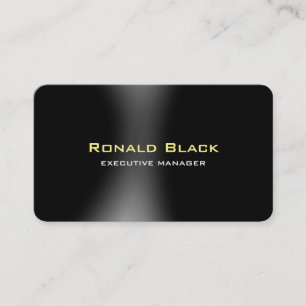 Trendy Modern Elegant Black Grey Manager Business Card