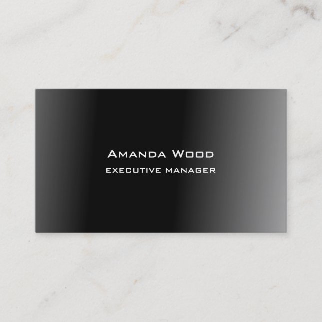 Trendy Modern Elegant Black Grey Professional Business Card (Front)