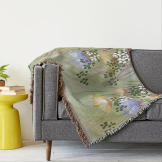 Trendy Modern Elegant Chic Abstract floral Throw Blanket