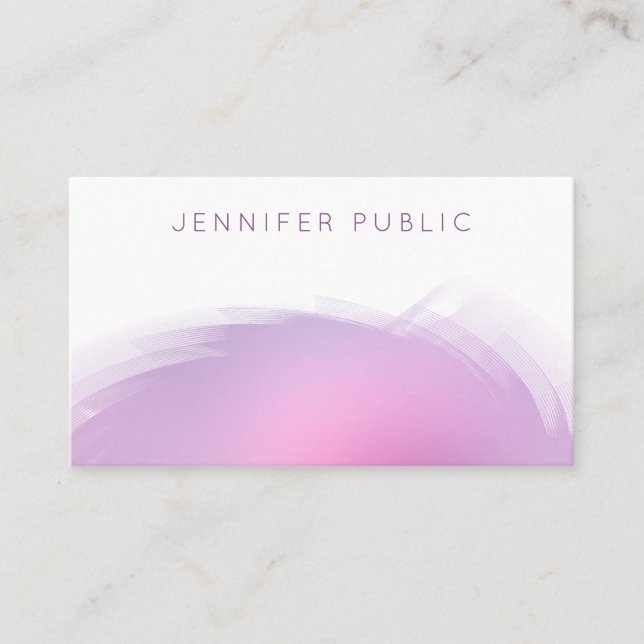 Trendy Modern Elegant Colours Professional Templat Business Card (Front)