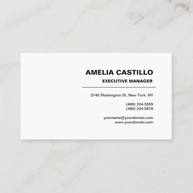 Trendy Modern Elegant Contemporary Minimalist Business Card (Front)
