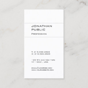 Trendy Modern Elegant Design Minimalist Plain Business Card