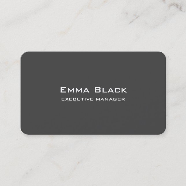 Trendy Modern Elegant Grey Executive Manager Business Card (Front)