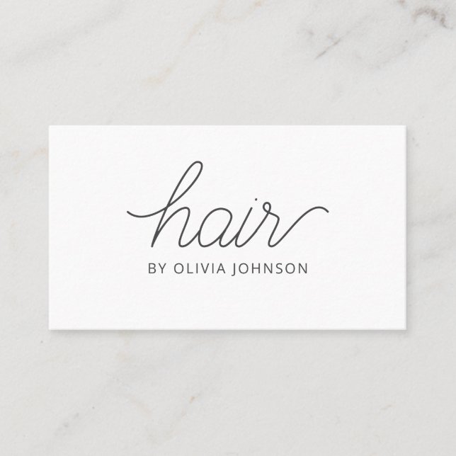 Trendy Modern Elegant Hair Stylist Business Card (Front)