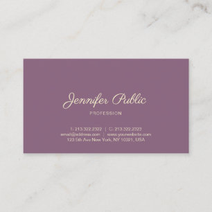 Trendy Modern Elegant Hand Script Gold Text Chic Business Card