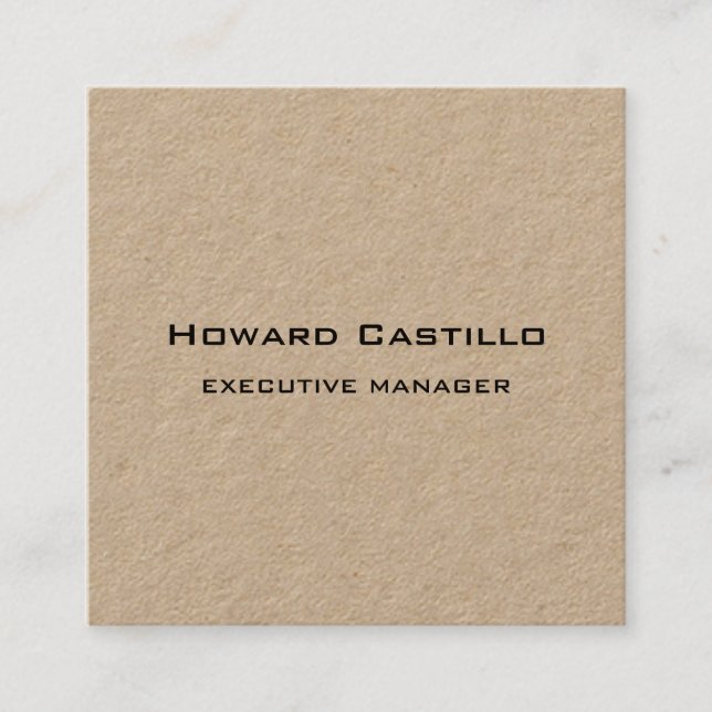 Trendy Modern Elegant Kraft Square Business Card (Front)