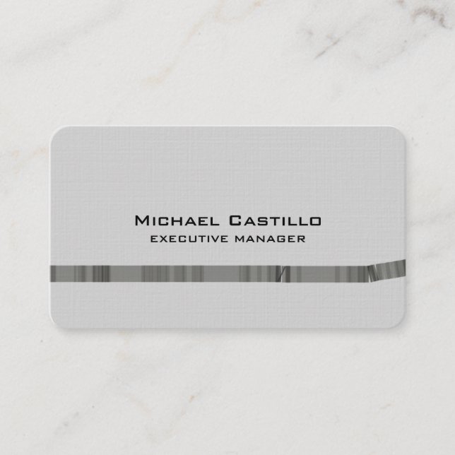 Trendy Modern Elegant Light Grey Minimalist Business Card (Front)