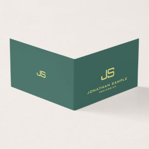 Trendy Modern Elegant Monogram Best Folded Business Card