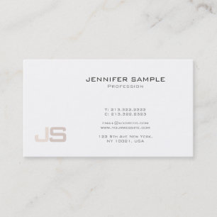 Trendy Modern Elegant Monogram Glamour Plain Business Card
