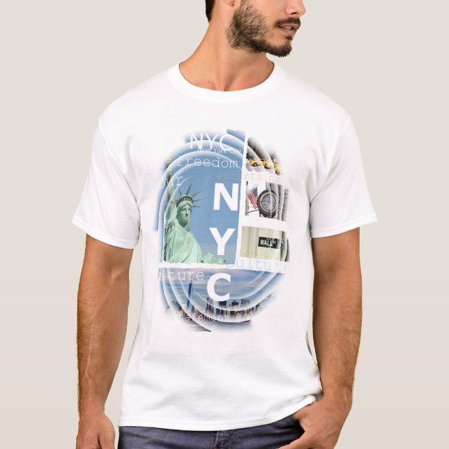 Trendy Modern Elegant New York City Manhattan Nyc T-Shirt (Front)