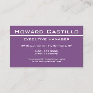 Trendy Modern Elegant Purple Professional Business Card