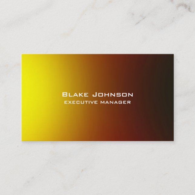 Trendy Modern Elegant Red Yellow Business Card (Front)