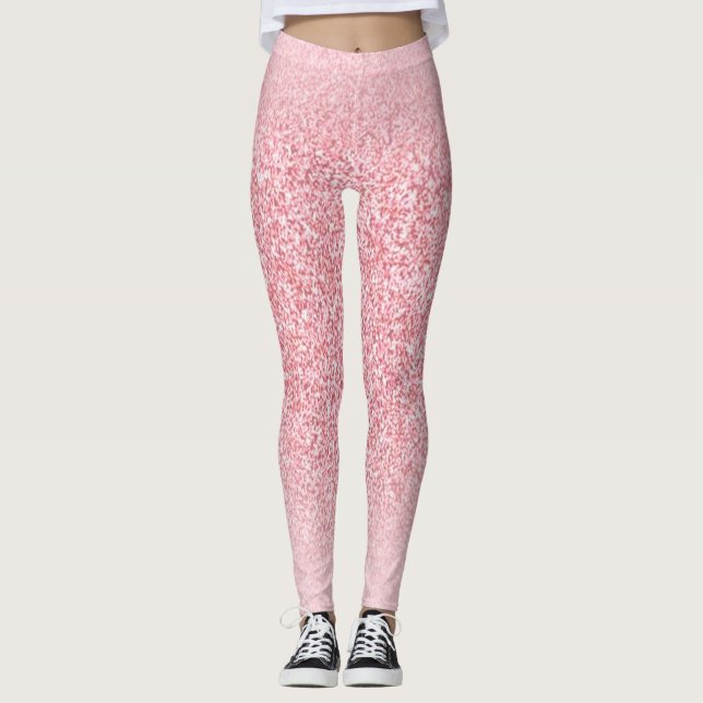 Trendy Modern Elegant Rose Gold Template Leggings (Front)