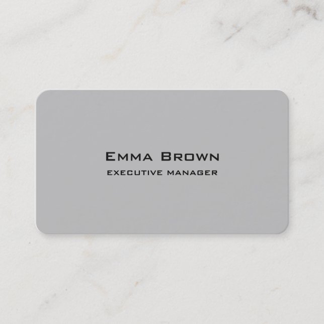 Trendy Modern Elegant Silver Grey Manager Business Card (Front)