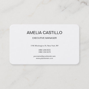 Trendy Modern Elegant Simple Black White Business Card