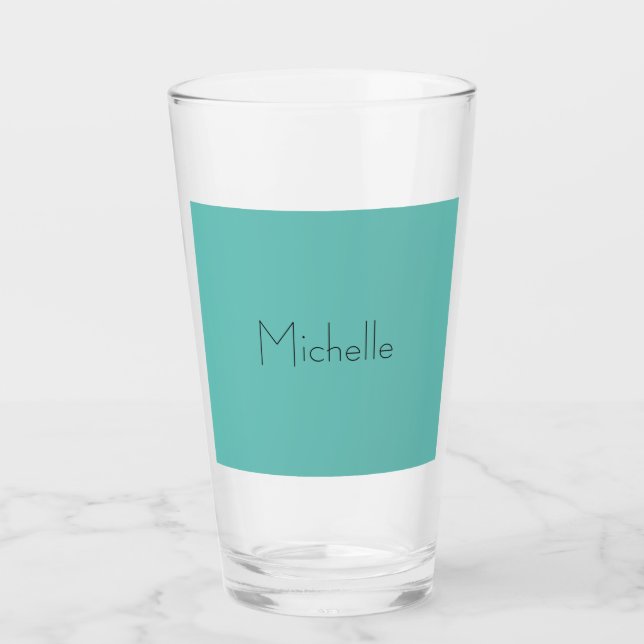 Trendy Modern Elegant Simple Blue White Glass (Front)