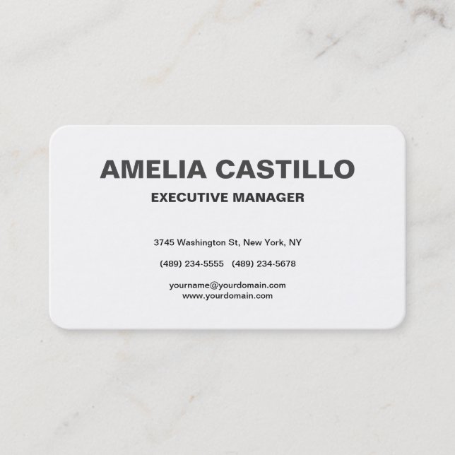 Trendy Modern Elegant Simple Minimalist Business Card (Front)