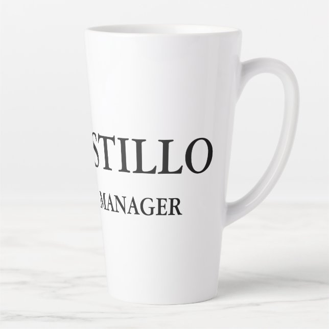 Trendy Modern Elegant Simple White Manager Latte Mug (Right)