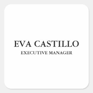 Trendy Modern Elegant Simple White Manager Square Sticker