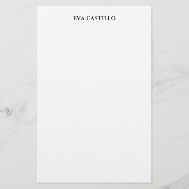 Trendy Modern Elegant Simple White Professional Stationery (Front)