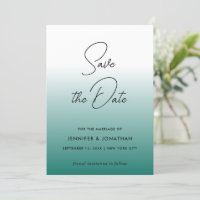 Trendy Modern Elegant Teal Simple Calligraphy