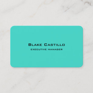 Trendy Modern Elegant Turquoise Blue White Business Card