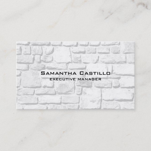 Trendy Modern Elegant Wall Stones Business Card (Front)