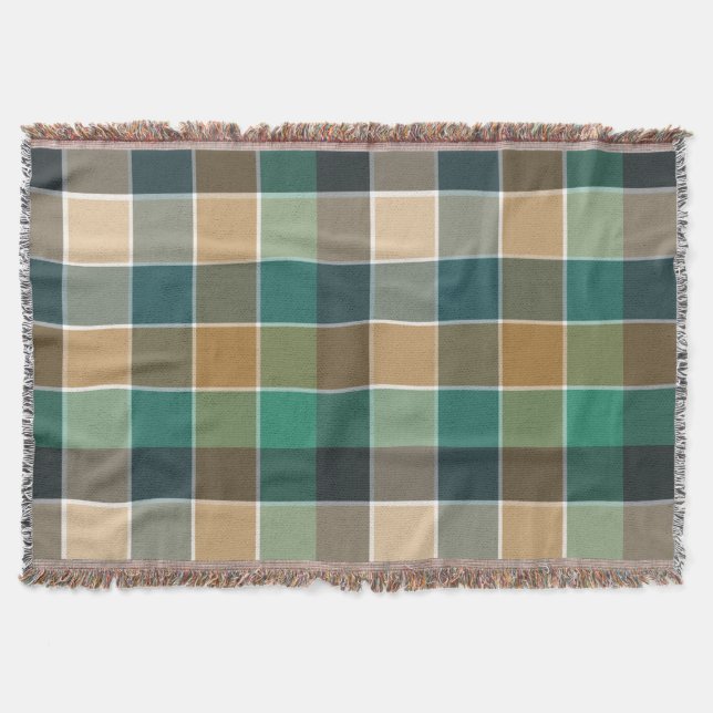 Trendy Modern Fall Colour Block Throw Blanket (Front)