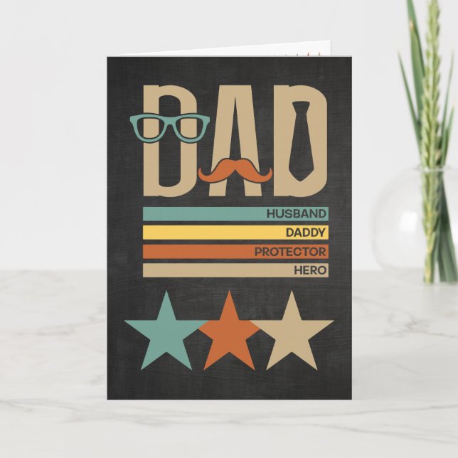 Trendy & Modern Fathers Day Folded Greeting Card (Front)