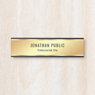 Trendy Modern Faux Gold Elegant Template Custom Door Sign