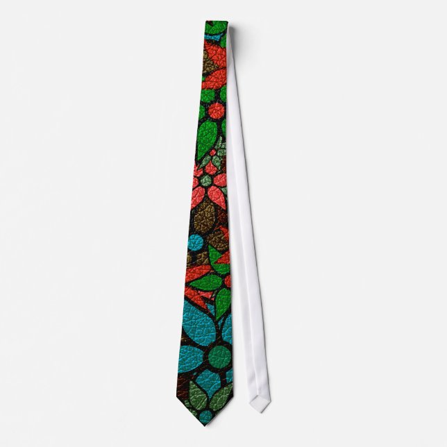 Trendy Modern Floral Pattern #3 Tie (Front)