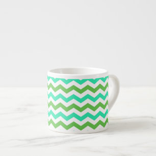 Trendy, modern fresh green chevron espresso cup