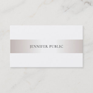 Trendy Modern Glamourous Faux Silver Plain Luxury Business Card