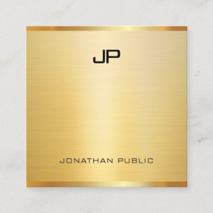 Trendy Modern Gold Elegant Professional Template Square Business Card