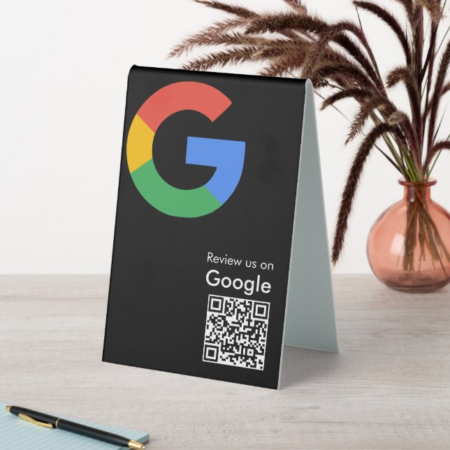 Trendy Modern Google Review QR Code (In SItu (Table))