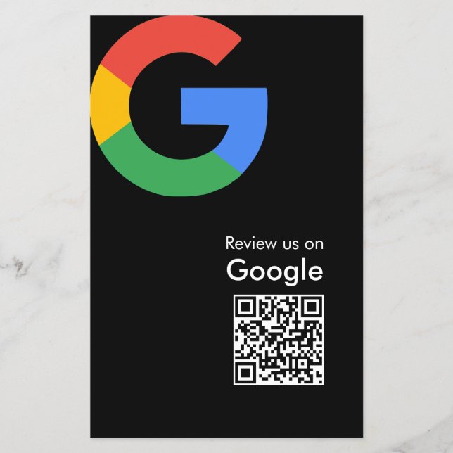 Trendy Modern Google Review QR Code Flyer (Front)
