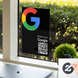 Trendy Modern Google Review QR Code Window Cling