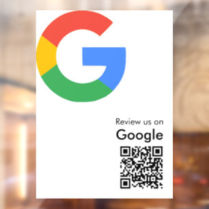 Trendy Modern Google Review QR Code Window Cling