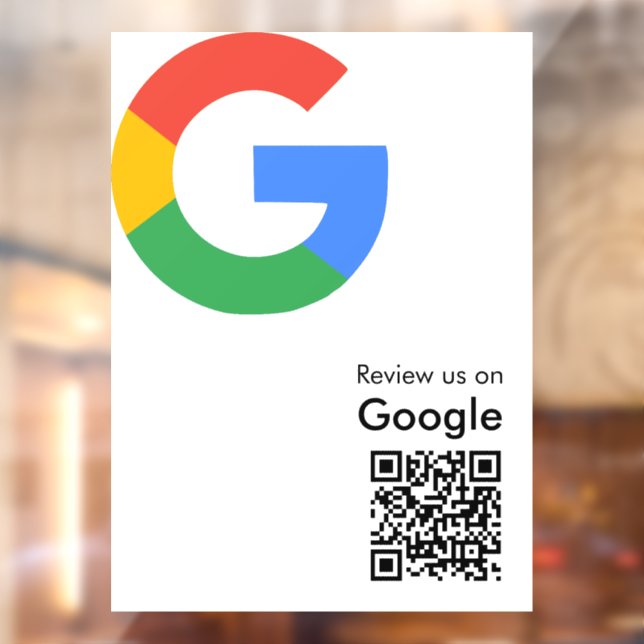 Trendy Modern Google Review QR Code Window Cling (Sheet 2)