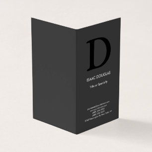 Trendy modern grey black bold monogram business card