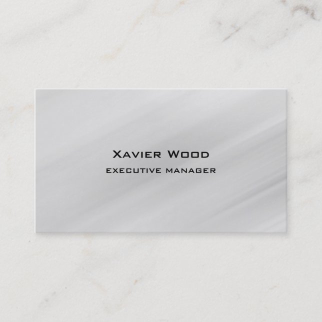 Trendy Modern Grey Elegant Professional Manager Business Card (Front)