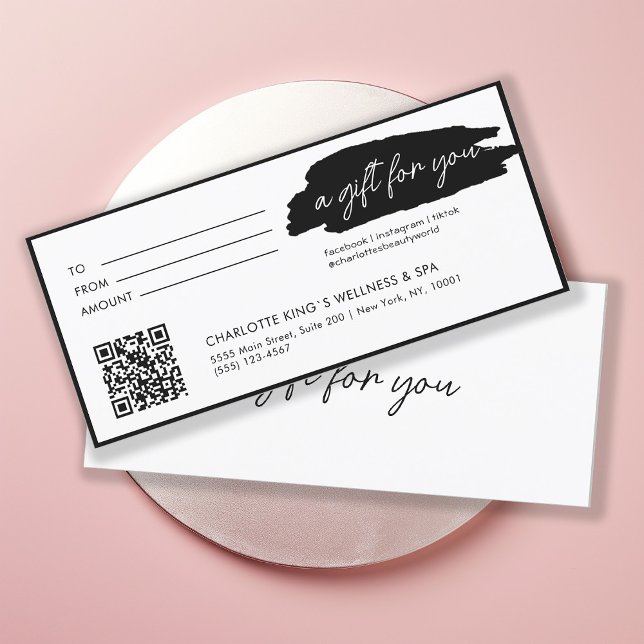 Trendy, modern, handwriting, with qr-code, white (Creator Uploaded)