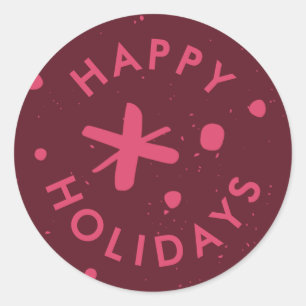 Trendy Modern Handwritten Happy Holidays Sticker