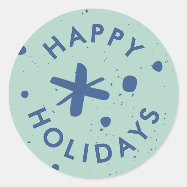 Trendy Modern Handwritten Happy Holidays Sticker (Front)