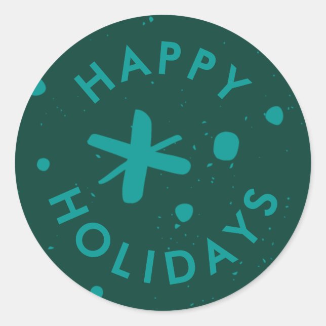 Trendy Modern Handwritten Happy Holidays Sticker (Front)