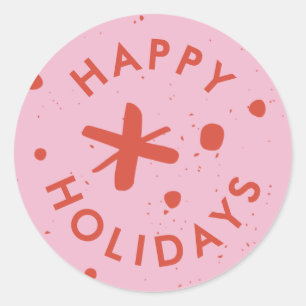 Trendy Modern Handwritten Happy Holidays Sticker