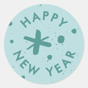 Trendy Modern Handwritten Happy New Year Sticker