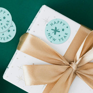 Trendy Modern Handwritten Happy New Year Sticker