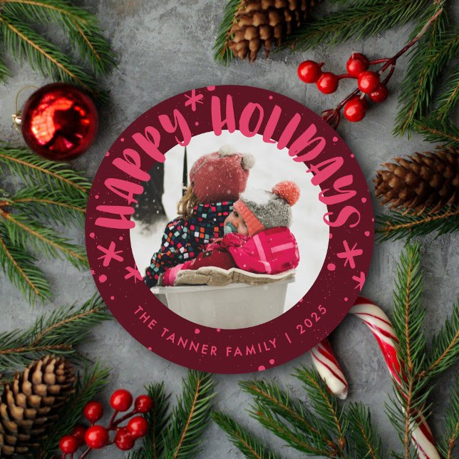 Trendy Modern Handwritten Holiday Photo Card (Creator Uploaded)